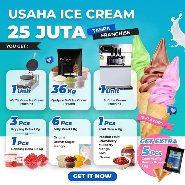 PAKET USAHA ES KRIM 25 JUTA 25 Juta sudah punya usaha Es Krim PT MGI Soft Ice Cream Qudyew