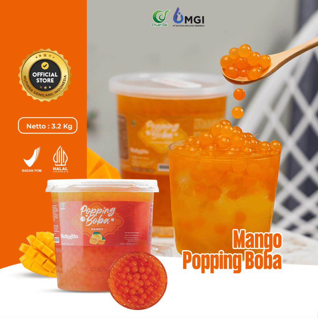 Topping Minuman Chuan Dai Popping Boba Mango 3.2 Kg