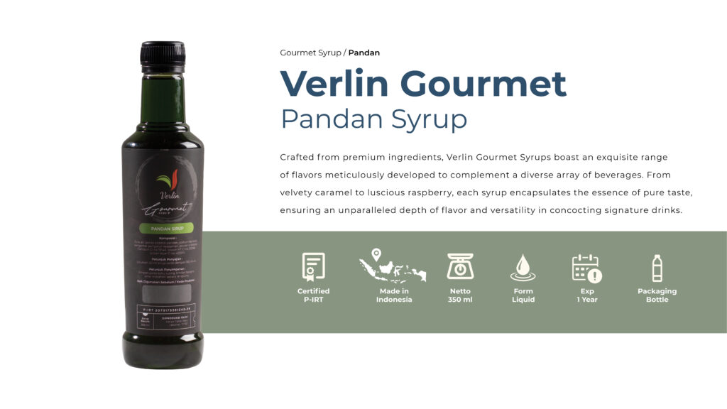 Product - Verlin Gourmet Syrup Pandan - Mutiara Gemilang